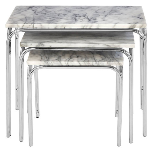 Nest of 3 Tables with Chrome Base